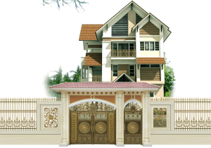 Cổng nhôm đúc mẫu C-107